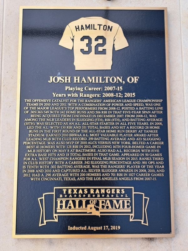 Josh Hamilton, OF Marker image. Click for full size.