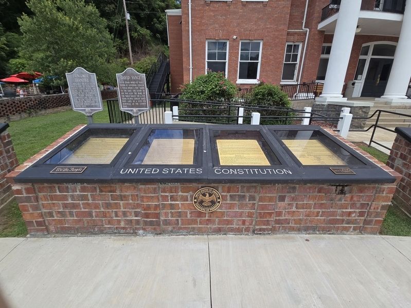 The Charters of Freedom Marker - replica display of the U.S. Constitution. Click for full size. The Charters of Freedom Marker - replica display of the U.S. Constitution image. Click for full size.