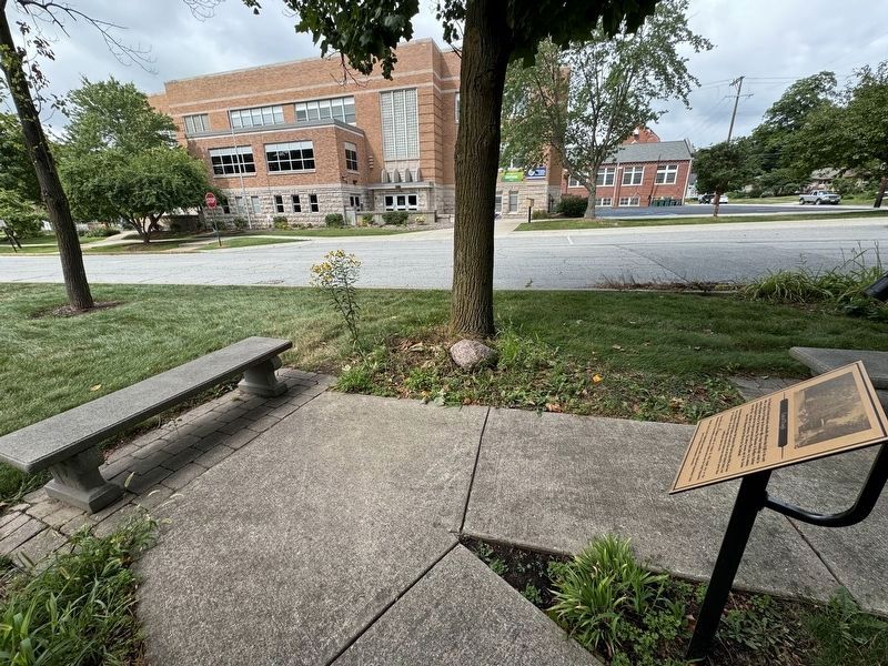 Central Triangle Marker in front of Central Elementary School. Click for full size. Central Triangle Marker in front of Central Elementary School image. Click for full size.