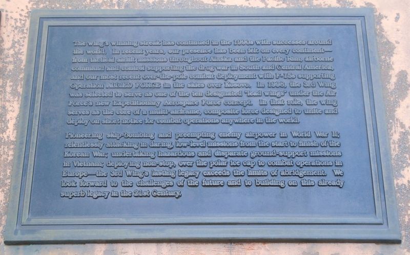 3rd Wing History Marker image. Click for full size.