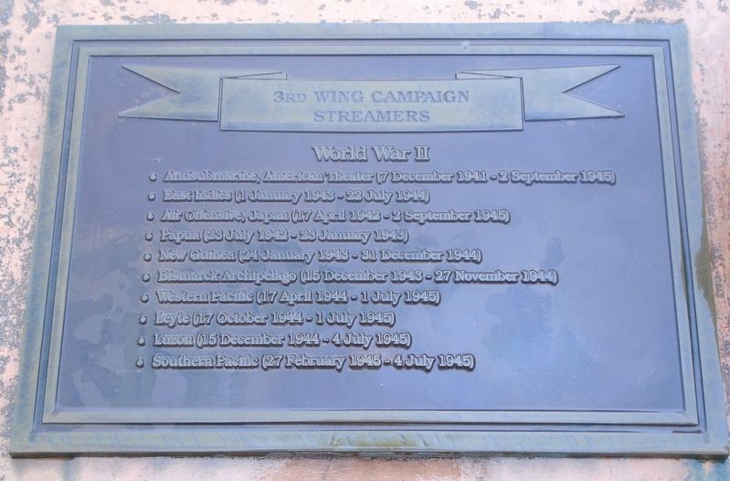 3rd Wing Campaign Streamers - World War II Marker image. Click for full size.