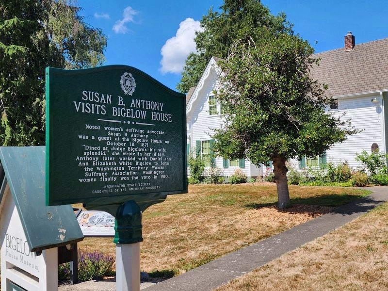 Susan B. Anthony Visits Bigelow House Marker. Click for full size. Susan B. Anthony Visits Bigelow House Marker image. Click for full size.