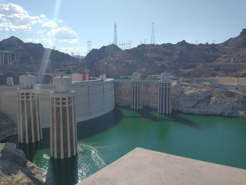 Hoover Dam Intake Towers. Click for full size. Hoover Dam Intake Towers image. Click for full size.