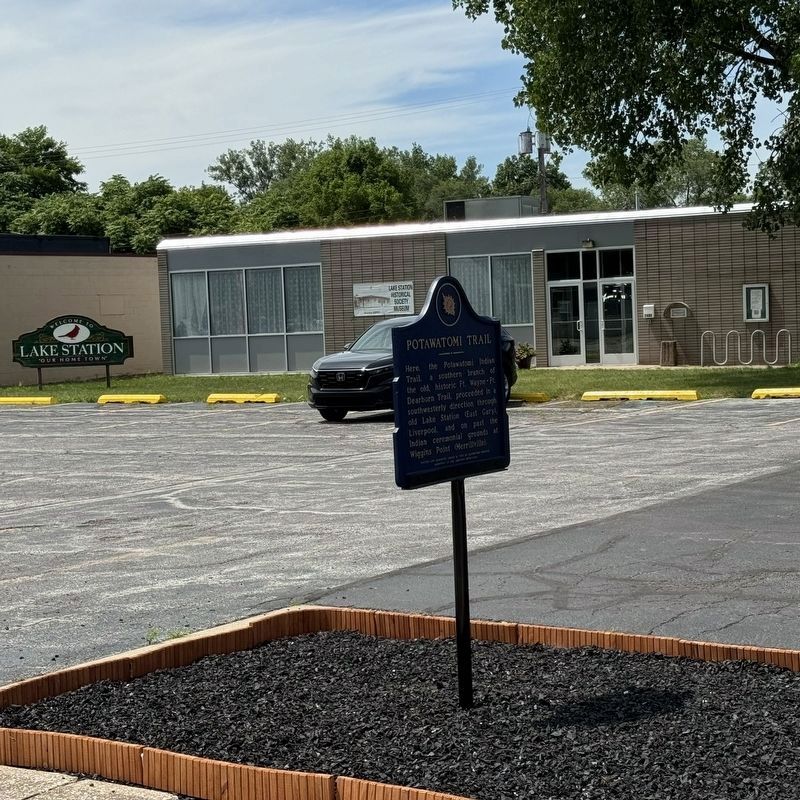 Marker in front of Lake Station Historical Society. Click for full size. Marker in front of Lake Station Historical Society image. Click for full size.
