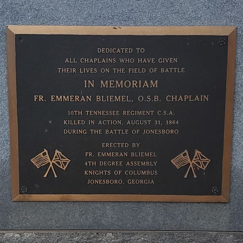 In Memoriam Fr. Emmeran Bliemel, O.S.B. Chaplain Marker image. Click for full size.