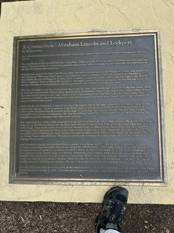 Abraham Lincoln and Lockport Marker image. Click for full size.