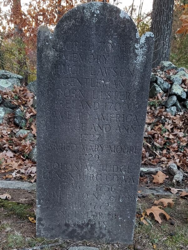 Hugh Lawson gravestone at Baker Cemetery Marker image. Click for full size.