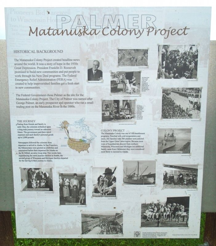 Matanuska Colony Project Historical Background Marker. Click for full size. Matanuska Colony Project Historical Background Marker image. Click for full size.