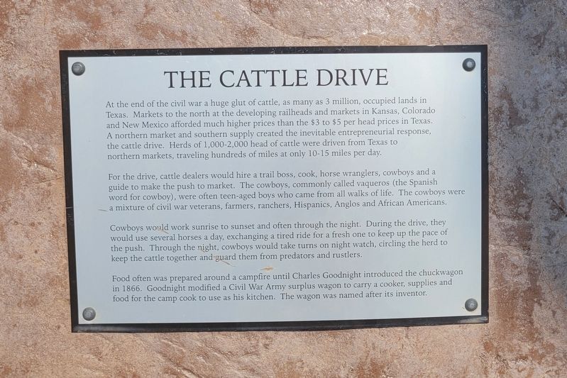 The Cattle Drive Marker. Click for full size. The Cattle Drive Marker image. Click for full size.