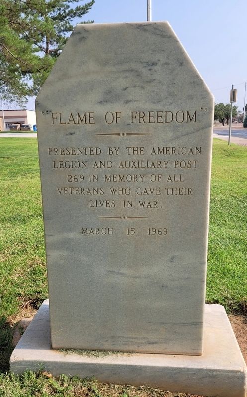 "Flame of Freedom" Marker. Click for full size. "Flame of Freedom" Marker image. Click for full size.