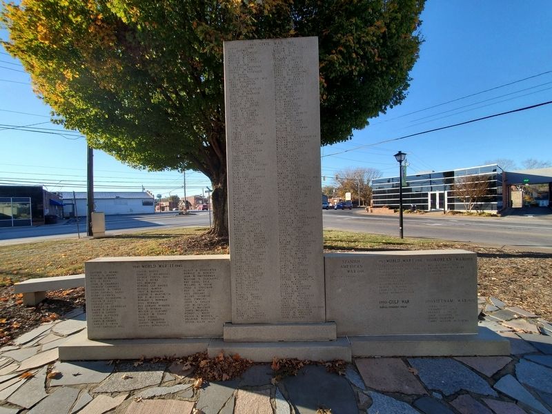 Yadkin County War Memorial Marker, Side Two image. Click for full size.