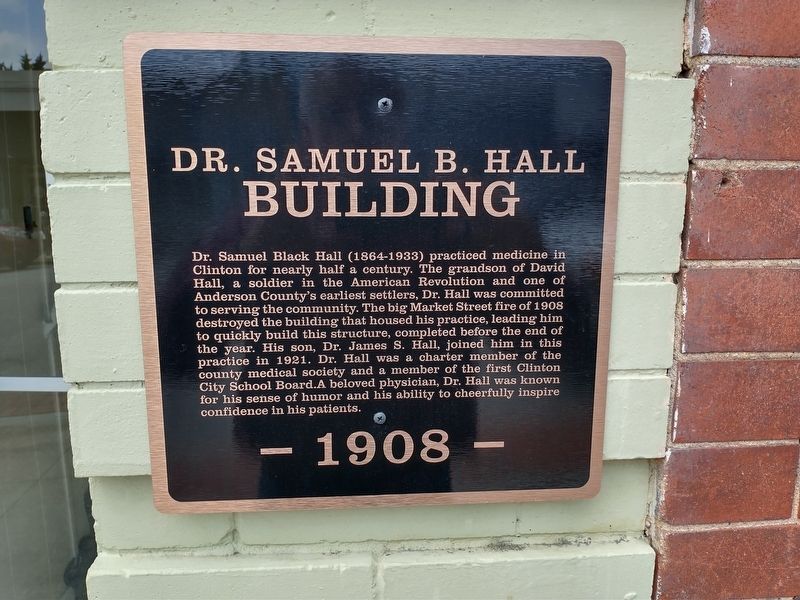Dr. Samuel B. Hall Building Marker. Click for full size. Dr. Samuel B. Hall Building Marker image. Click for full size.