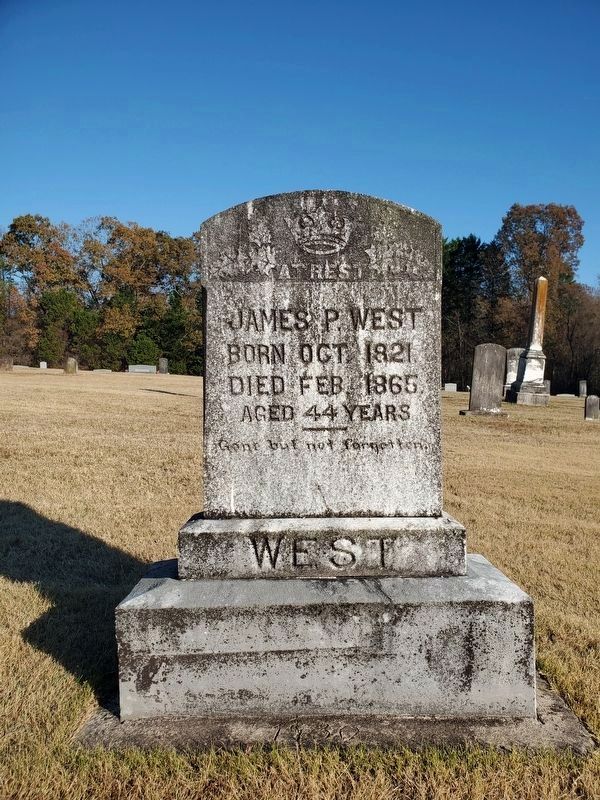 Gravesite of Captain James West at Flat Rock Baptist Church (referred to in the marker) image. Click for full size.