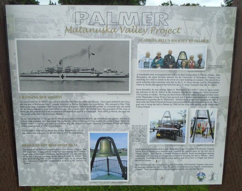 Matanuska Colony Project Marker. Click for full size. Matanuska Colony Project Marker image. Click for full size.
