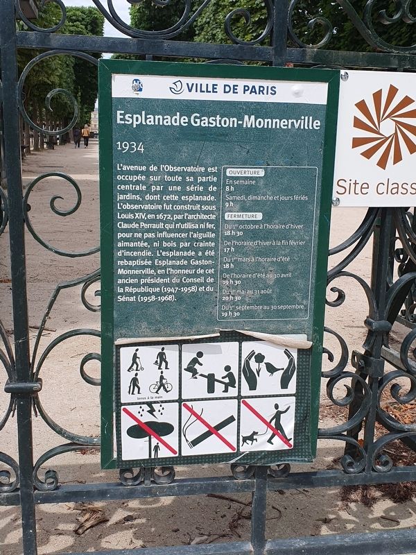 Esplanade Gaston-Monnerville Marker. Click for full size. Esplanade Gaston-Monnerville Marker image. Click for full size.