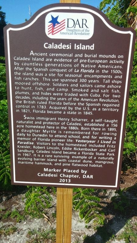 Caladesi Island Marker. Click for full size. Caladesi Island Marker image. Click for full size.