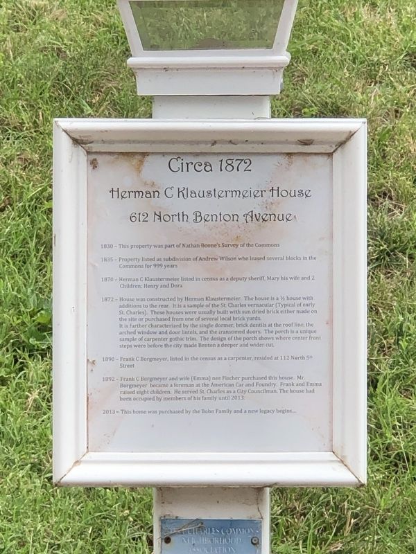 Herman C. Klaustermeier House Marker. Click for full size. Herman C. Klaustermeier House Marker image. Click for full size.