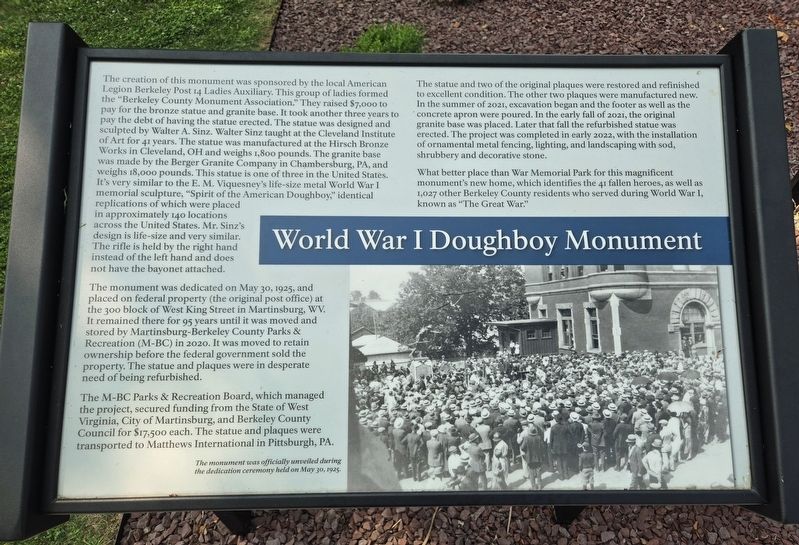 World War I Doughboy Monument. Click for full size. World War I Doughboy Monument image. Click for full size.