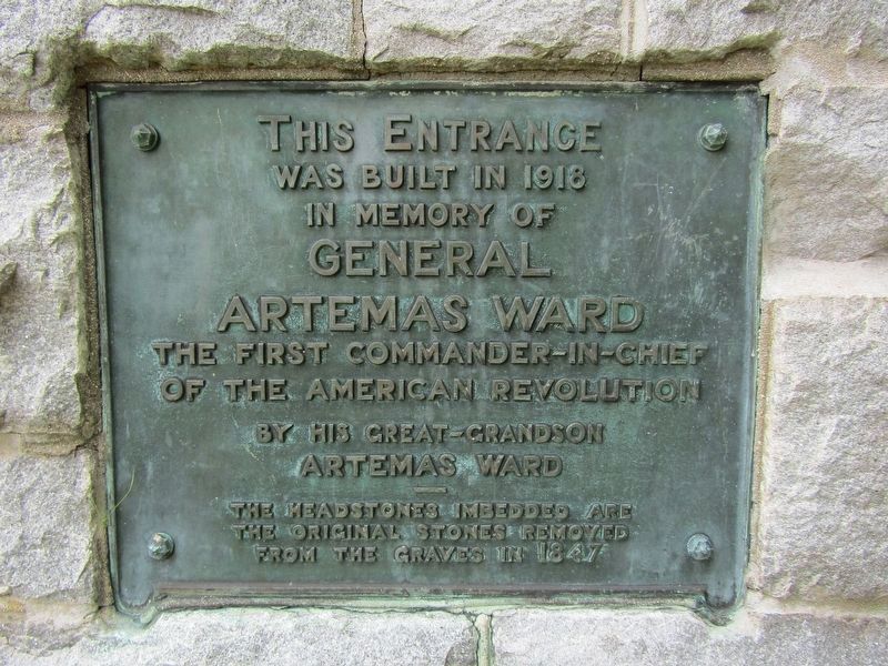 General Artemas Ward Entrance Marker. Click for full size. General Artemas Ward Entrance Marker image. Click for full size.