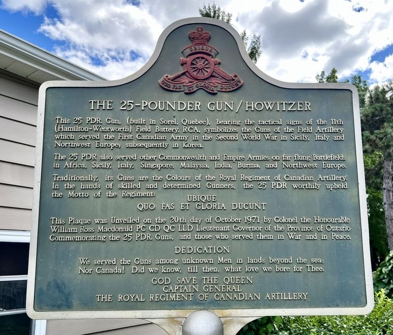 The 25-Pounder Gun/Howitzer Marker. Click for full size. The 25-Pounder Gun/Howitzer Marker image. Click for full size.