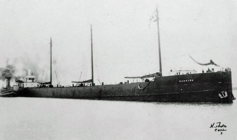 Marker detail: the <i>Madiera,</i> ca. 1900. Click for full size. Marker detail: the <i>Madiera,</i> ca. 1900 image. Click for full size.