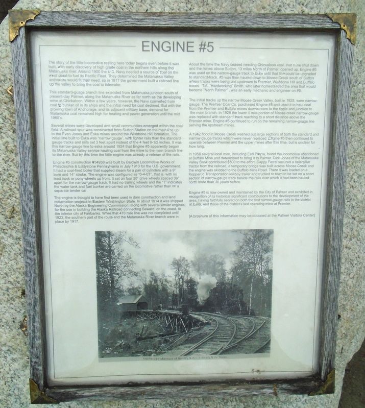 Engine #5 Marker. Click for full size. Engine #5 Marker image. Click for full size.