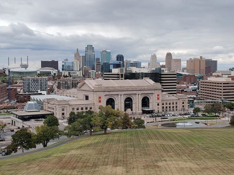 Union Station (center front building) taken from WWI memorial image. Click for full size.