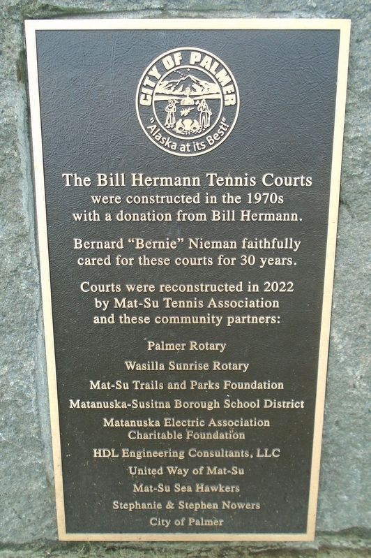 The Bill Hermann Tennis Courts Marker image. Click for full size.