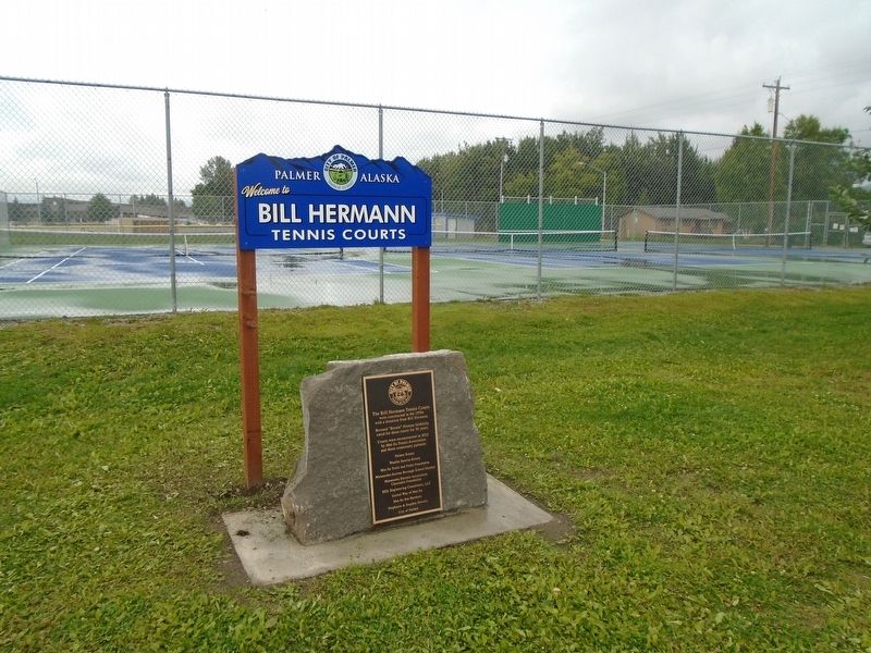 The Bill Hermann Tennis Courts and Marker image. Click for full size.