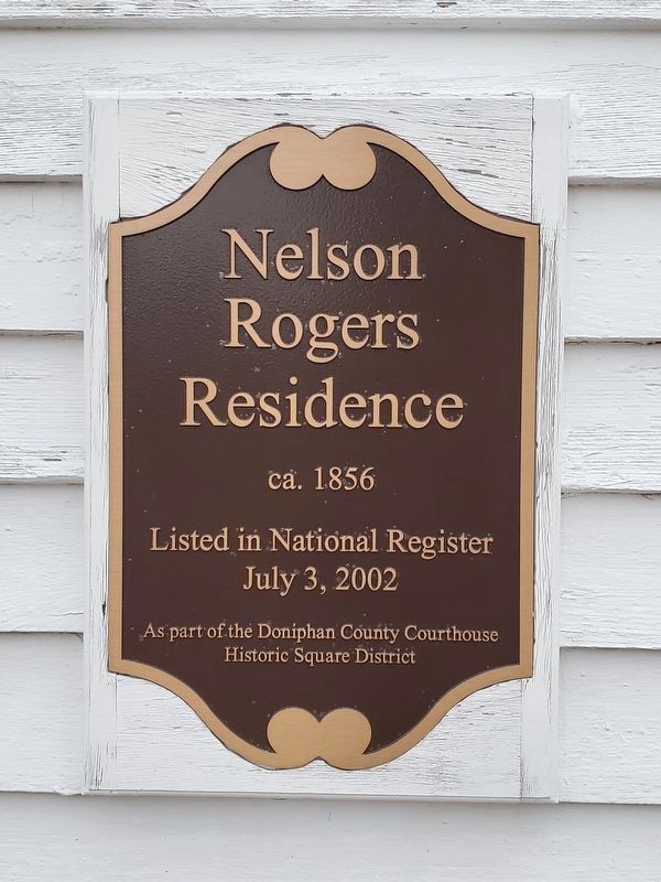 Nelson Rogers National Register Marker to the left of the front entrance image. Click for full size.