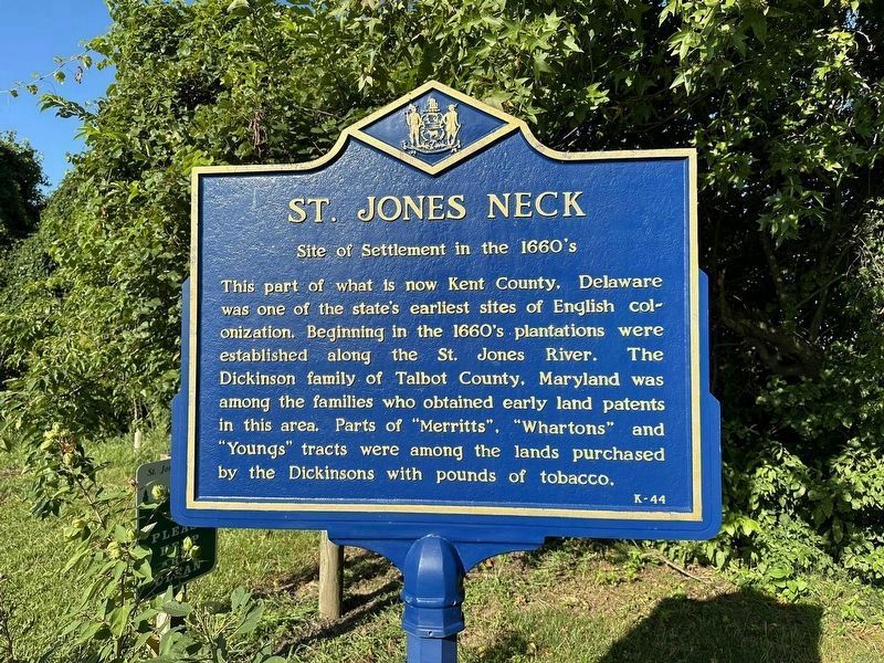 St. Jones Neck Marker. Click for full size. St. Jones Neck Marker image. Click for full size.