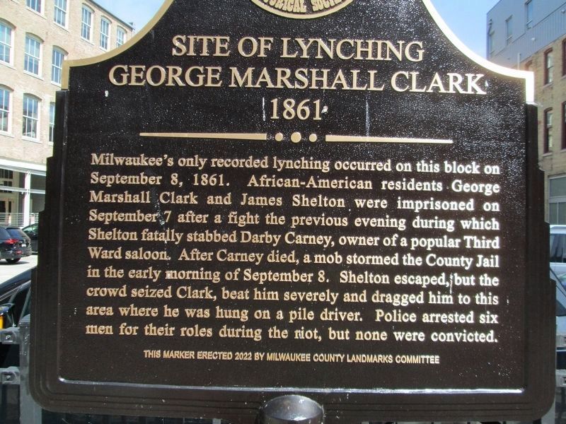 Site of Lynching George Marshall Clark Marker. Click for full size. Site of Lynching George Marshall Clark Marker image. Click for full size.