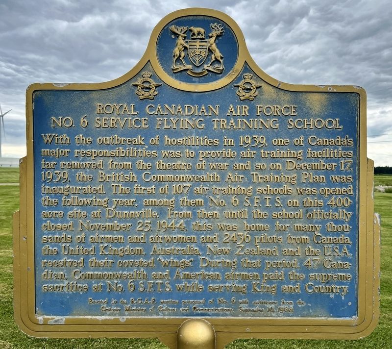 Royal Canadian Air Force No.6 Service Flying Training School Marker image. Click for full size.