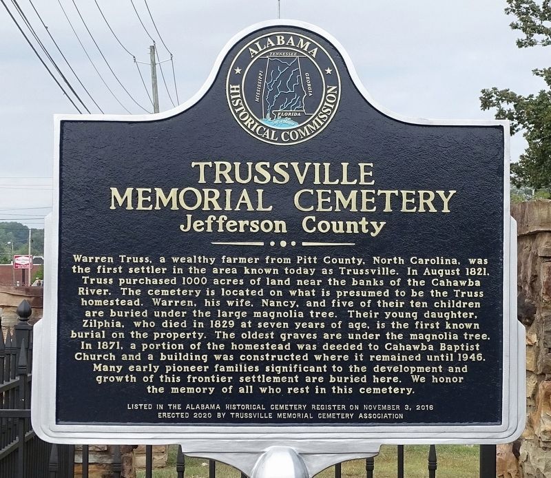 Trussville Memorial Cemetery Marker image. Click for full size.