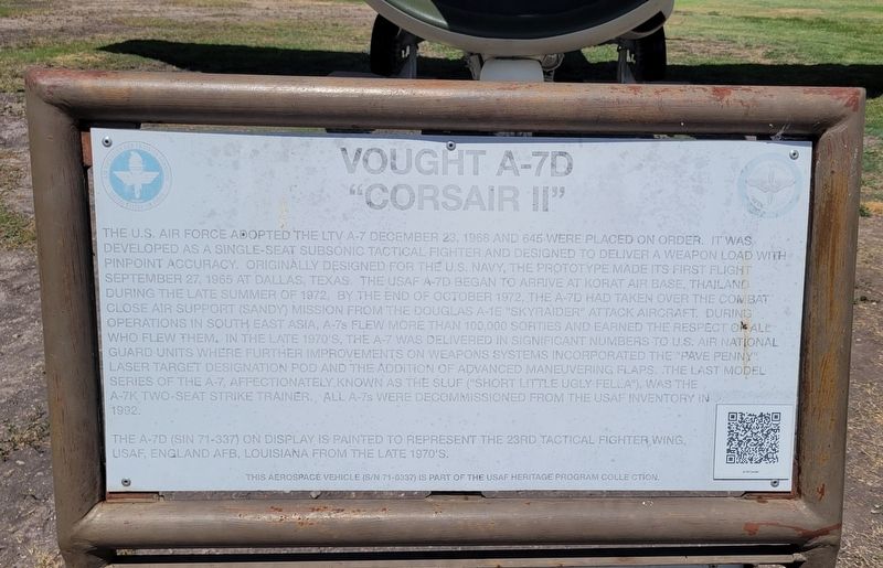 Vought A-7D "Corsair II" Marker. Click for full size. Vought A-7D "Corsair II" Marker image. Click for full size.