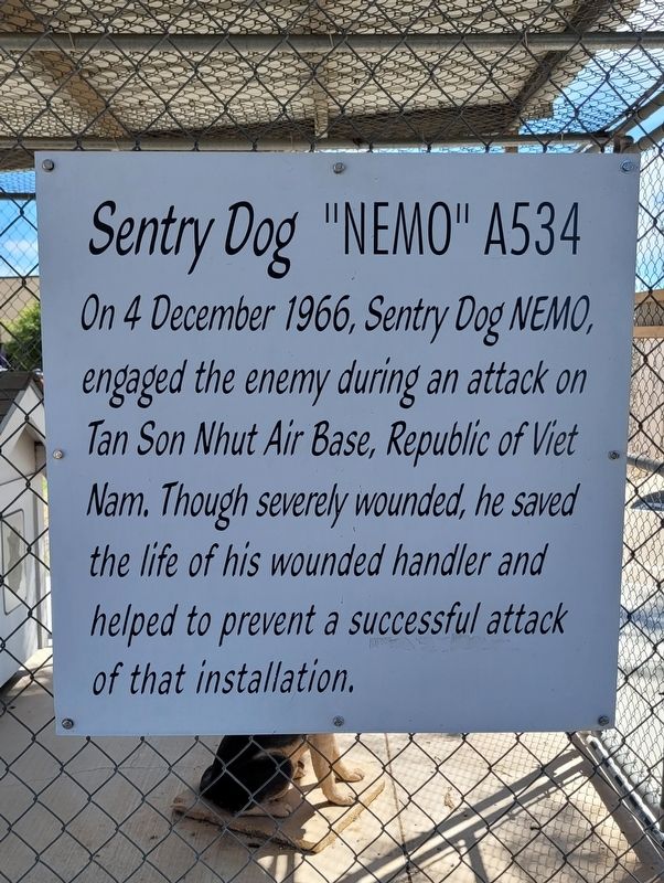 Hero Sentry Dog: Nemo A534 - Second Marker image. Click for full size.