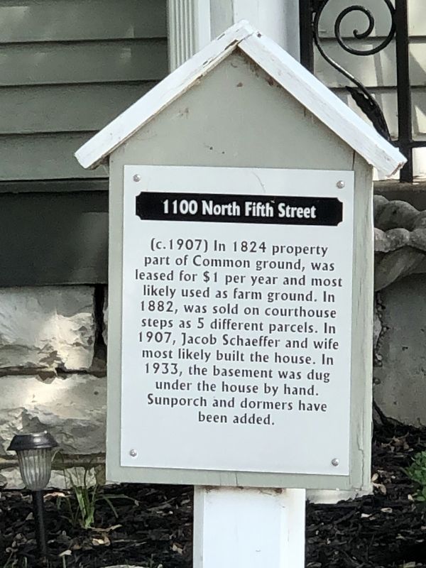 1100 North Fifth Street Marker image. Click for full size.