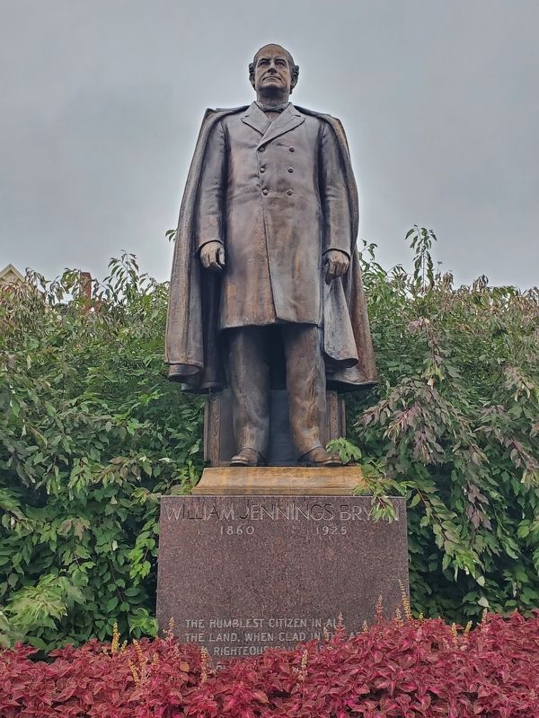 William Jennings Bryan statue, placed near the sidewalk in front of Fairview on Sumner Street. Click for full size. William Jennings Bryan statue, placed near the sidewalk in front of Fairview on Sumner Street image. Click for full size.