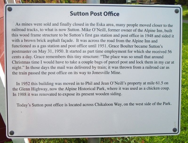 Sutton Post Office Marker. Click for full size. Sutton Post Office Marker image. Click for full size.