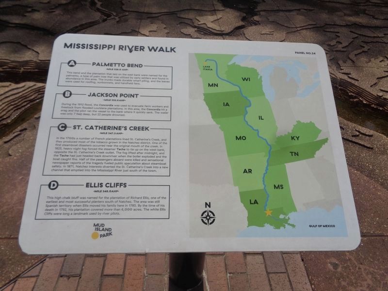 Palmetto Bend/Jackson Point/St. Catherine’s Creek/Ellis Cliffs Marker. Click for full size. Palmetto Bend/Jackson Point/St. Catherine’s Creek/Ellis Cliffs Marker image. Click for full size.