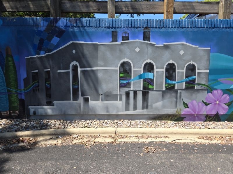 Mooresville Cotton Mill of the 150th anniversary mural image. Click for full size.
