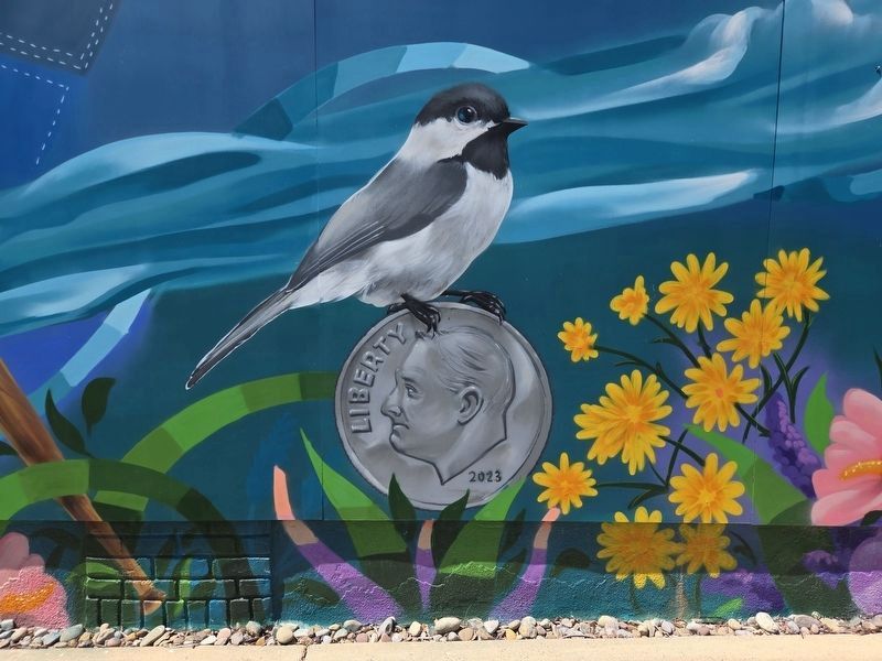 Roosevelt Dime; bust sculpted by Mooresville resident Selma Burke is still in use on the dime image. Click for full size.
