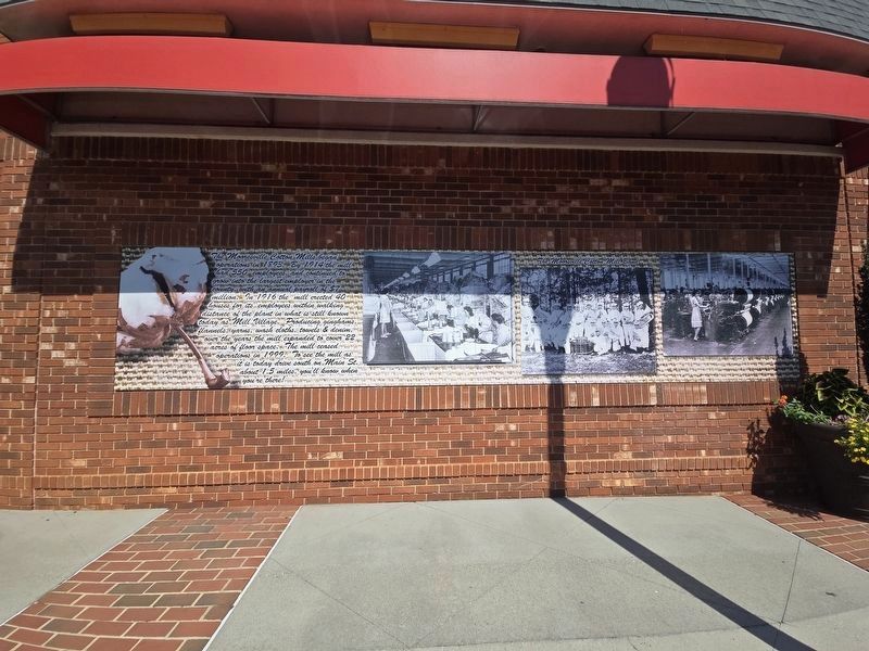 Mooresville Cotton Mill mural with archival photos image. Click for full size.