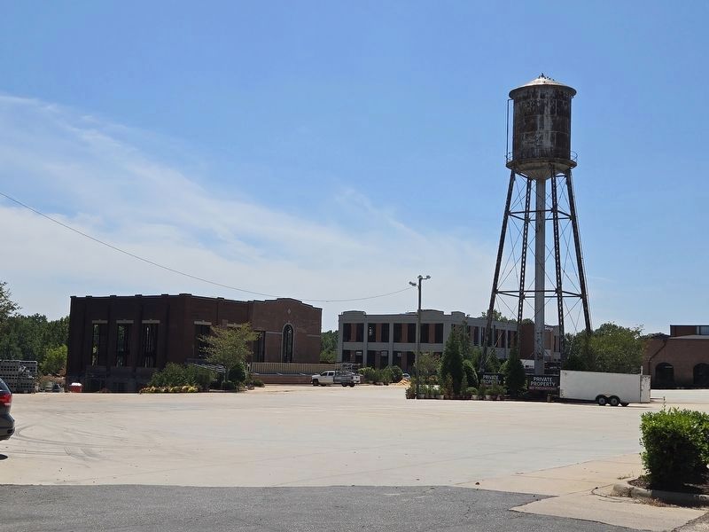 Water tank and buildings from former Mooresville Cotton Mill complex image. Click for full size.