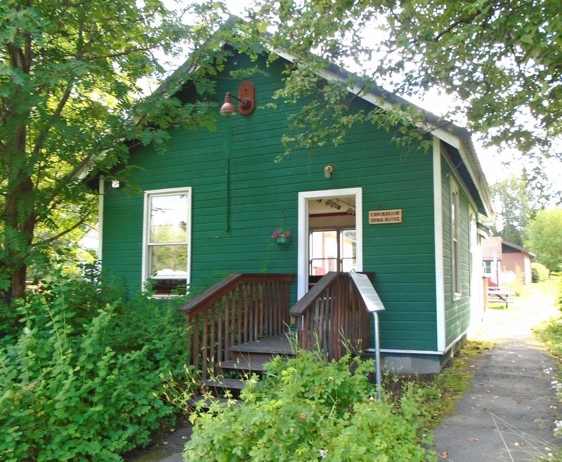 Chickaloon Bunkhouse and Marker. Click for full size. Chickaloon Bunkhouse and Marker image. Click for full size.