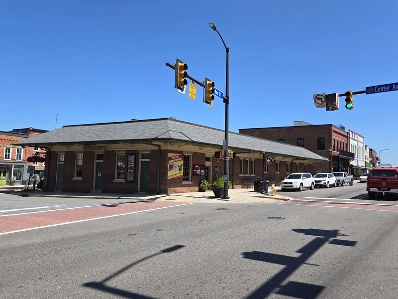 Mooresville Depot at the corner of North Main Street and West Center Avenue. Click for full size. Mooresville Depot at the corner of North Main Street and West Center Avenue image. Click for full size.