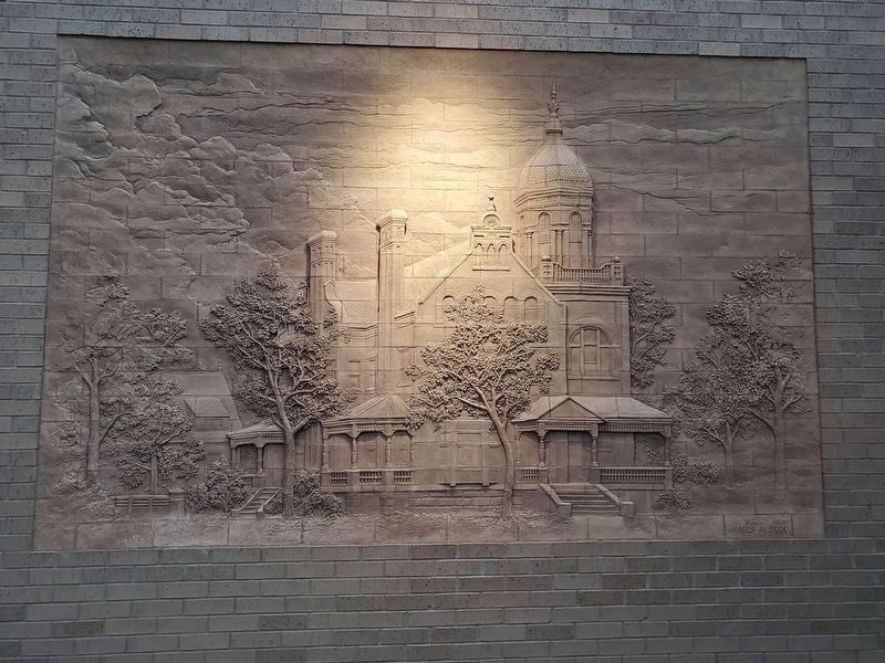The James Imhoff Family Residence brick mural. Click for full size. The James Imhoff Family Residence brick mural image. Click for full size.