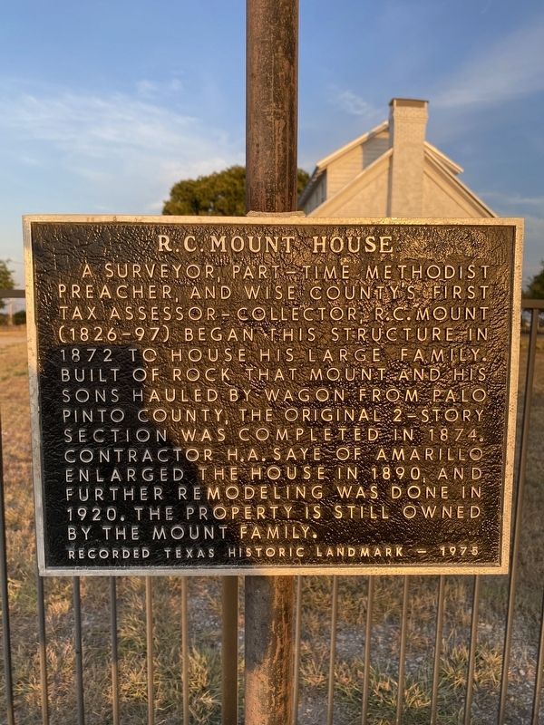 R. C. Mount House Marker. Click for full size. R. C. Mount House Marker image. Click for full size.