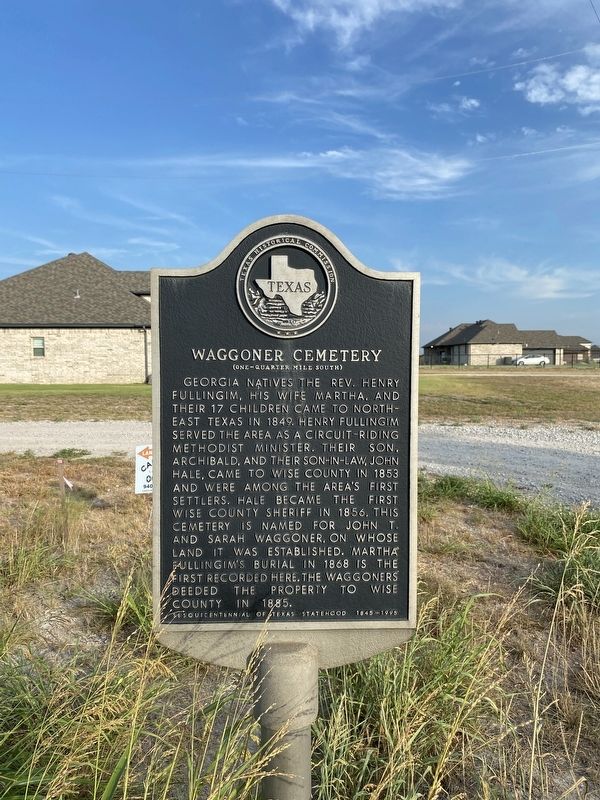 Waggoner Cemetery Marker image. Click for full size.