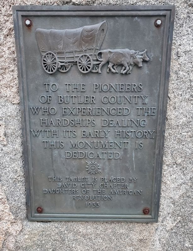 To the Pioneers of Butler County Marker. Click for full size. To the Pioneers of Butler County Marker image. Click for full size.